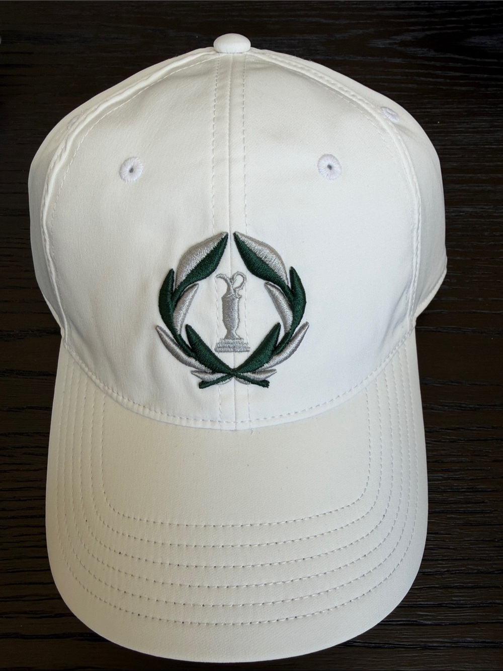 TaylorMade White Golf Cap with Green Laurel Crest
